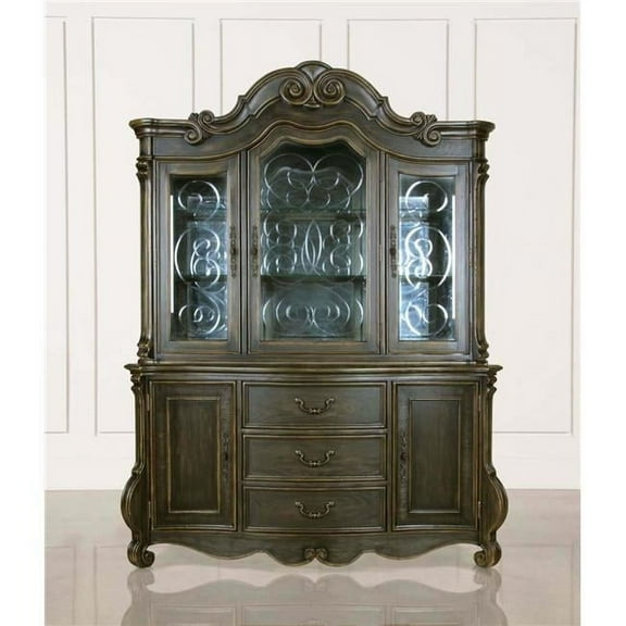 Myco Furniture BR200-BH 20 x 68 x 68 in. Bordeaux Buffet & Hutch, Espresso Oak