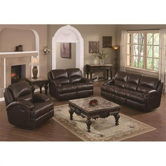 Myco Furniture CA800L-BR Brown Capri Leathaire Loveseat
