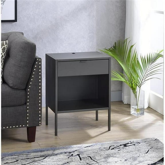 Myco Furniture FN105 13 x 18 x 24 in. Fiona Accent Table, Gray
