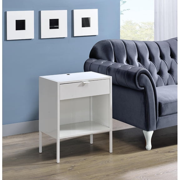 Myco Furniture Fiona Accent Table With White Finish FN100