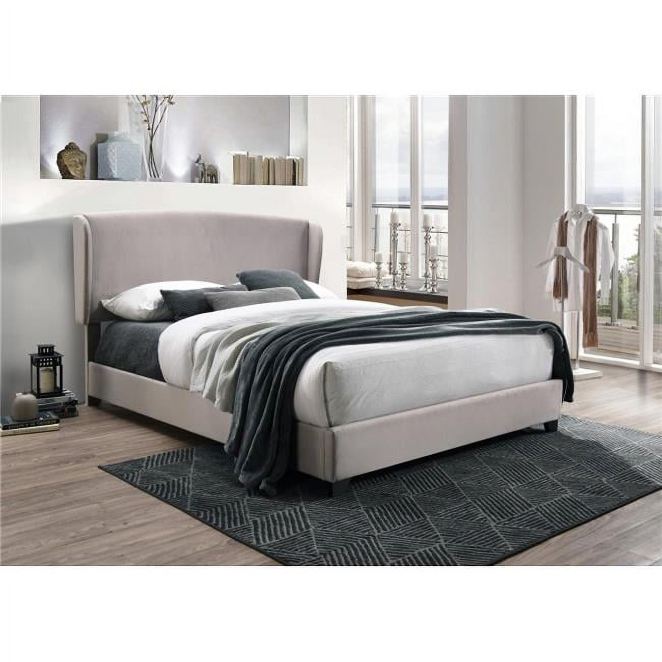 Myco Furniture KM8002 Q BR 84 x 67 x 55 in. Kimberly Wingback