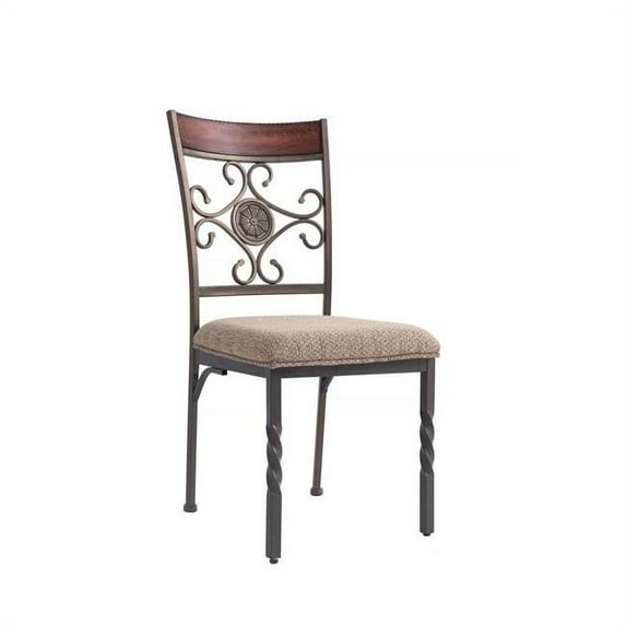 Myco Furniture LD200-S 22 x 18 x 39 in. Linden Side Chair, Coffee - Set of 2