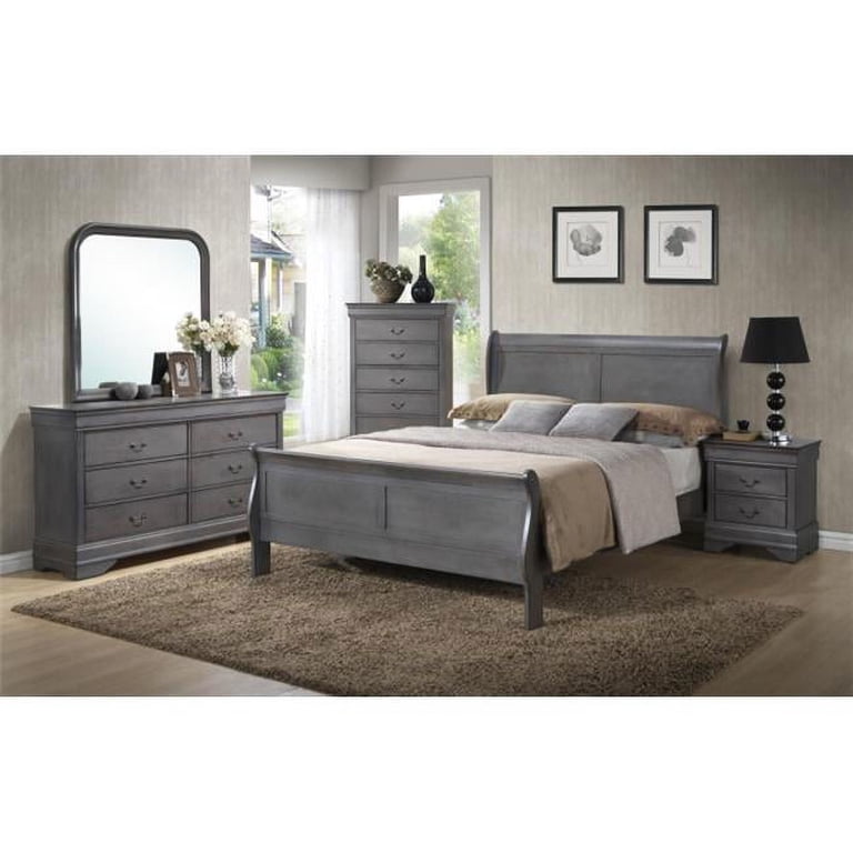 Myco Furniture LP307DR Grey Louis Philippe Grey Dresser