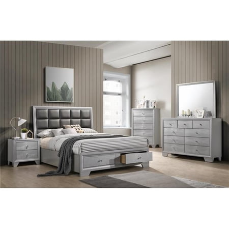 Myco Furniture MA400-DR 17 x 57 x 39 in. Mia Dresser, Silver