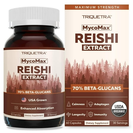 MycoMax Reishi Mushroom Extract Capsules - 70% Beta Glucans