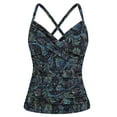 thumbnail image 1 of Mycoco Women Swimsuits with Underwire Bra Support Slimming Bathing Suit Top Ruched Tummy Control Swimwear Green Floral US14, 1 of 6