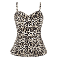 thumbnail image 1 of Mycoco Women's Swim Top Padded Ruffle Hem Shirred Swimwear Tankini Swimsuit Top, 1 of 6