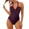 thumbnail image 1 of Mycoco Women's One Piece Bathing Suits Sexy Halter Swimsuits Tummy Control Swimwear, 1 of 2