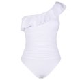 thumbnail image 1 of Mycoco Womens One Piece Swimsuits One Shoulder Ruched Ruffle Monokini Bathing Suits, 1 of 7