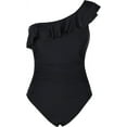 thumbnail image 1 of Mycoco Womens One Piece Swimsuits One Shoulder Ruched Ruffle Monokini Bathing Suits, 1 of 6