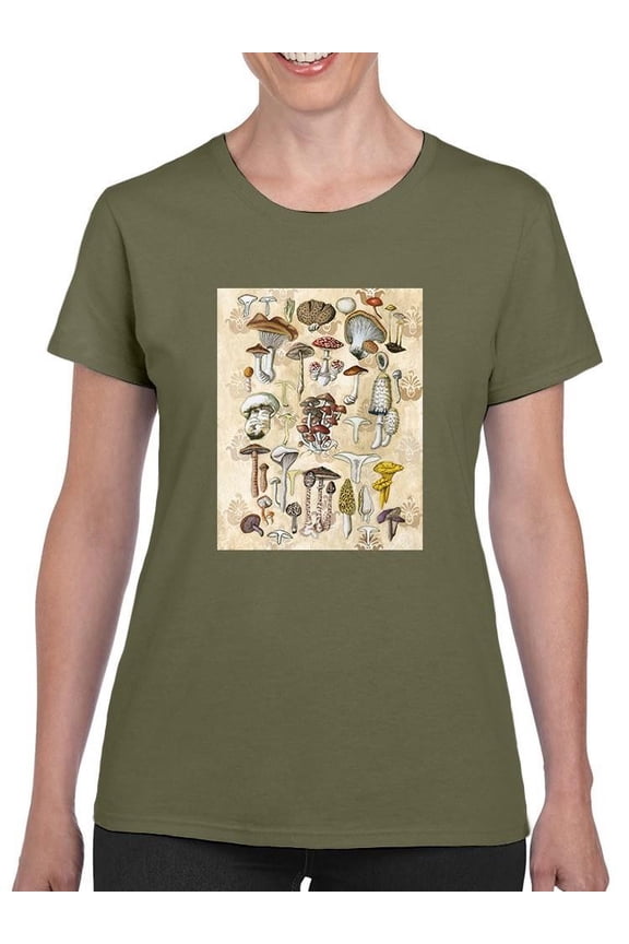 Mycological Study T-Shirt Women -Naomi McCavitt Designs, Female x-Large