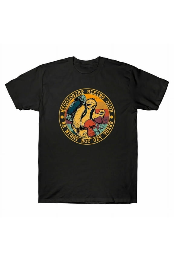 Mycologist Hiking Club We Might Not Get There Sloth Vintage Black Men's T Shirt