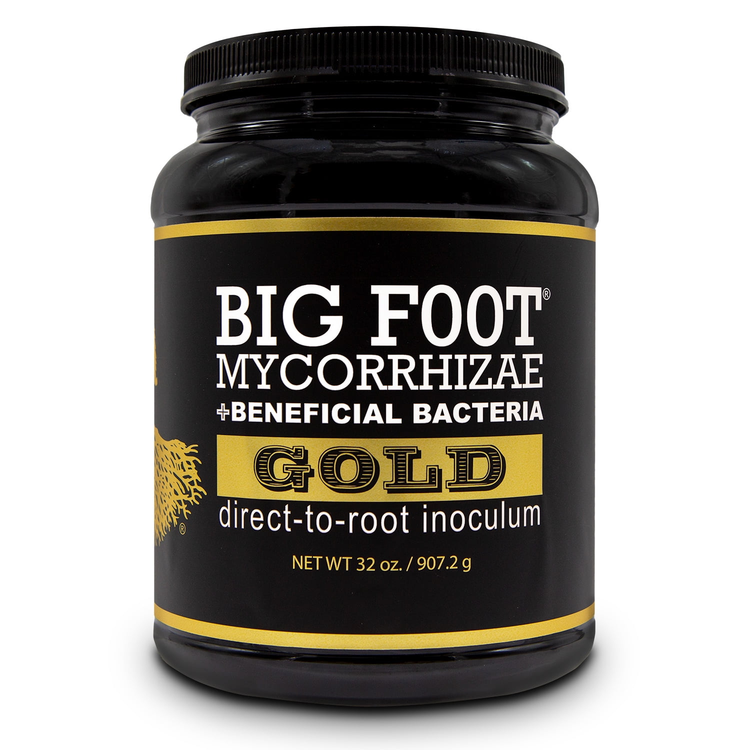 Big Foot Gold Mycorrhizal Fungi 32 oz, Beneficial Bacteria for Plant Growth, Root Stimulator, Super Concentrated 3-in-1 Formula for All Plants