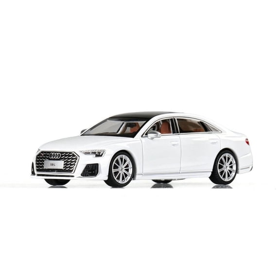 Mycrazybuy JKM 1:64 White S8 L D5 Luxury Sedan Sports Model Diecast Metal Car