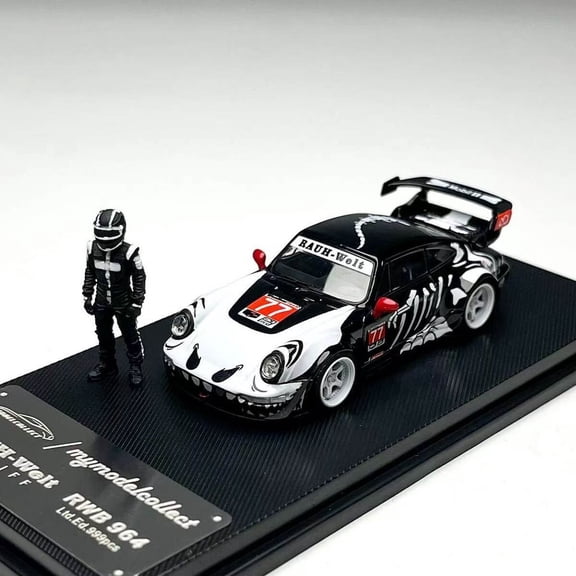 Mycrazybuy MC 1:64 Dinosaur RWB 964 Racer Figure Sports Model Diecast Metal Car