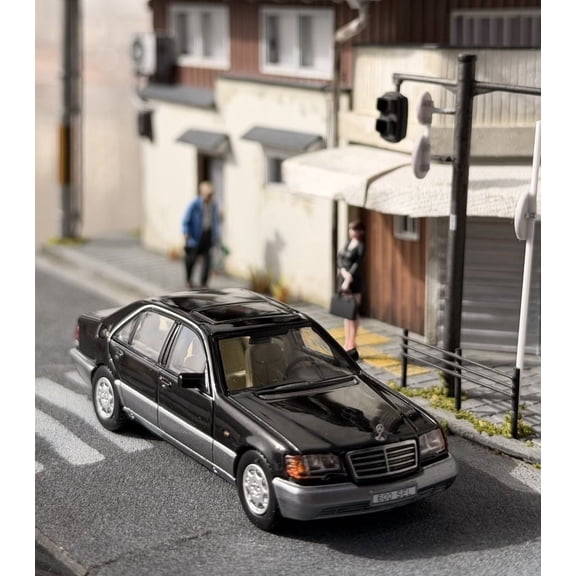 Mycrazybuy WTX 1:64 1994 Black 600Sel W140 Sedan Classic Model Diecast Collect Car