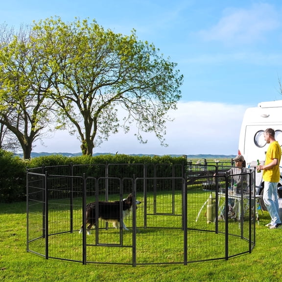 Mydeargo 45" Tall Metal Dog Pet Playpens for Outside Inside Exercise Run Relax, 16 Fence Panels