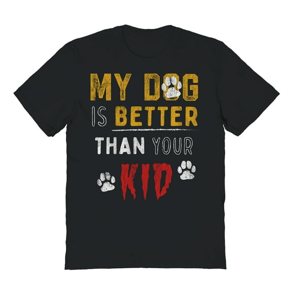 Mydogisbetter Humor Graphic Black Men's Cotton T-Shirt