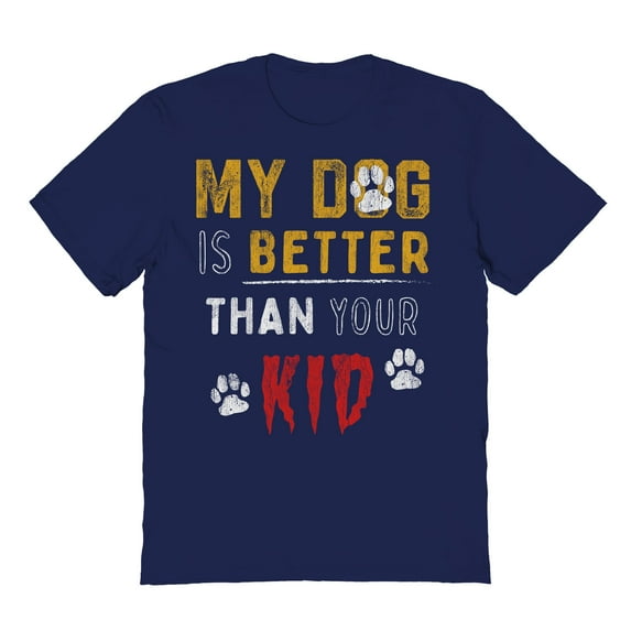 Mydogisbetter Humor Graphic Navy Men's Cotton T-Shirt