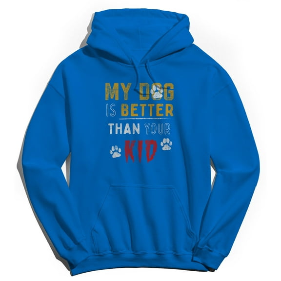 Mydogisbetter Humor Graphic Royal Men's Crewneck Sweatshirt Hoodie