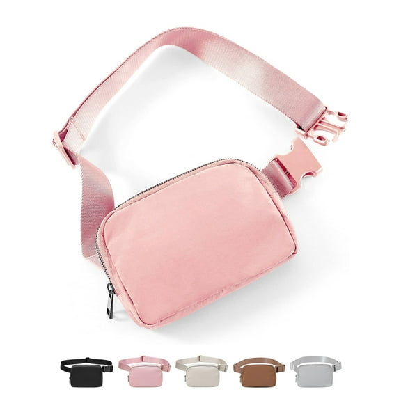 Myebiuai Adjustable Strap Waterproof Unisex Fanny Pack, Nylon, Pink