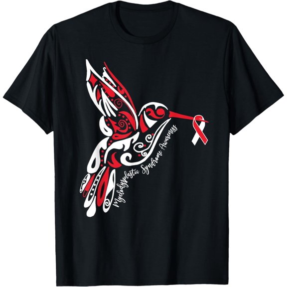 Myelodysplastic Syndrome MDS Awareness Hummingbird Ribbon T-Shirt
