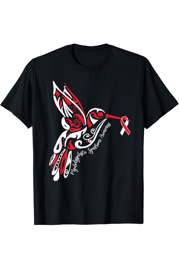 Myelodysplastic Syndrome MDS Awareness Hummingbird Ribbon T-Shirt