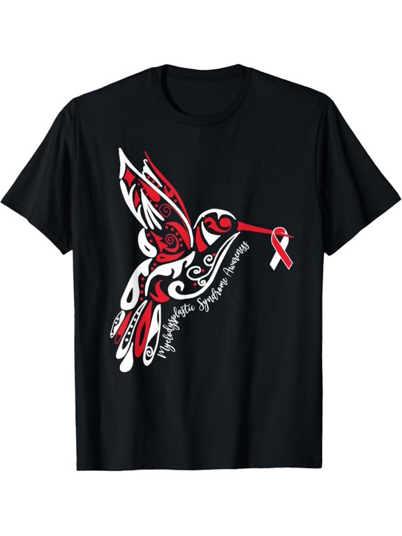 Myelodysplastic Syndrome MDS Awareness Hummingbird Ribbon T-Shirt