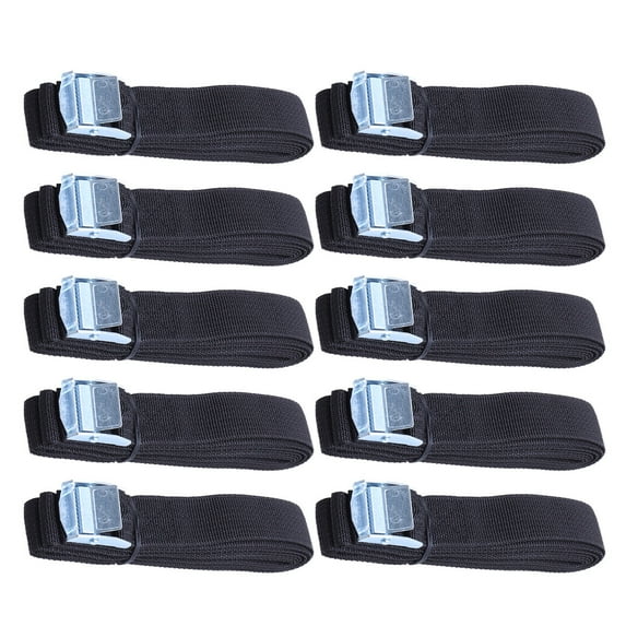 Myenne 10 Pcs Lashing Straps with Steel Buckle Thick Nylon Quick Release Lashing Straps for Cargo Tie Down Car Roof Rack Luggage Kayak Carrier (Black)