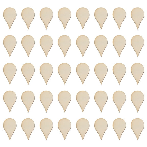Myenne 100pcs Natural Unfinished Wooden Teardrop Shape Cutouts Wood Pieces For Diy Crafts And Decorations