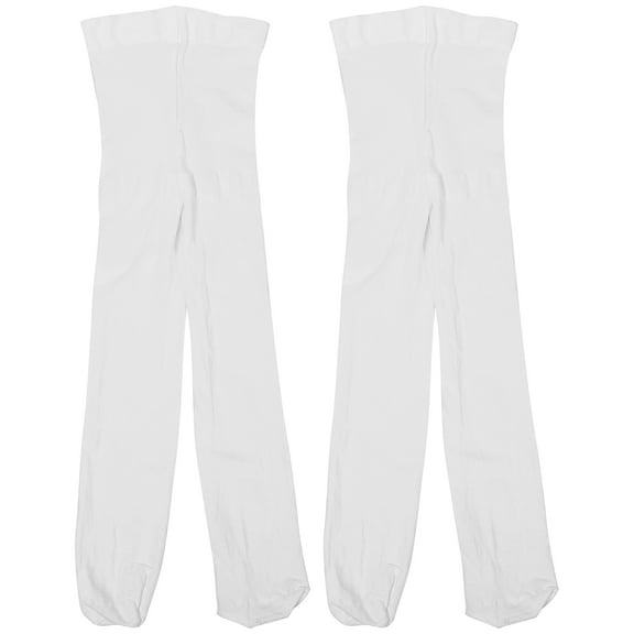 Myenne 2 Pairs Adult Ballet Tights Socks Dance Socks Dance Tights Stretchy Pantyhose Tights for Women Girls (Size S Fit for Height 100-130cm White)