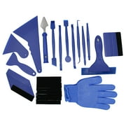 Masteelf 21PCS Professional Car Window Tint Tool Kit Blue Plastic and Metal Squeegee Film Cutter for Car Use
