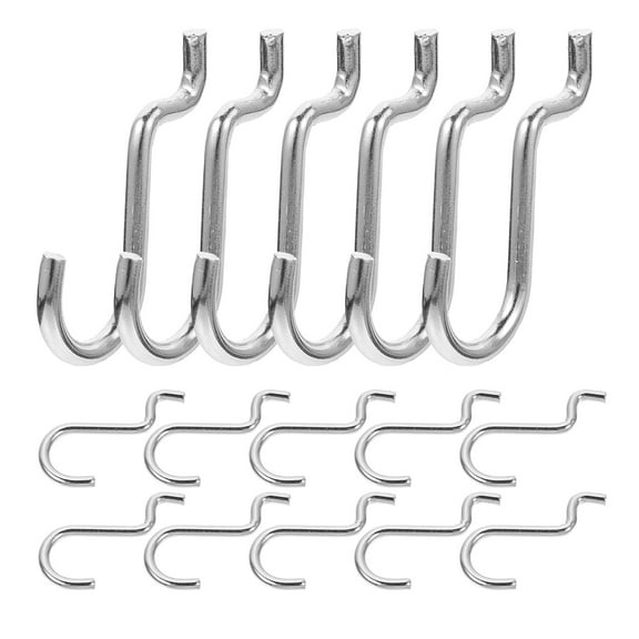 Myenne 24PCS Heavy Duty Metal J Hooks Garage Pegboard Accessories Workshop Utility Wall Hooks Pegboard Display Pegboard Hooks for Hanging Tools
