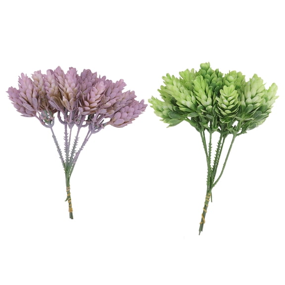 HEATSHAKING Lifelike Bouquet Decor Plastic Greenery Bouquet 2Pcs 7.5x2.8in Ornaments for Family