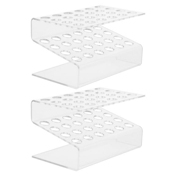 Myenne 2pcs Clear Acrylic Pen Display Stand 24 Slot Pen Holder Clear Pencil Holders and Pen Holder Makeup Brush Organizer for Home Store