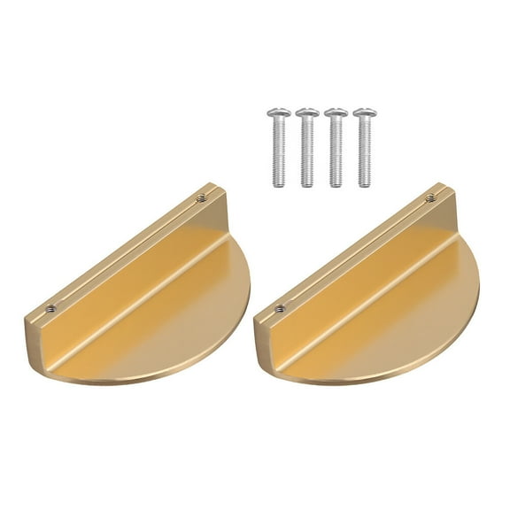 Myenne 2pcs Half Moon Drawer Pull Handles Semicircle Cabinet Pulls Space Aluminum Dresser Knobs