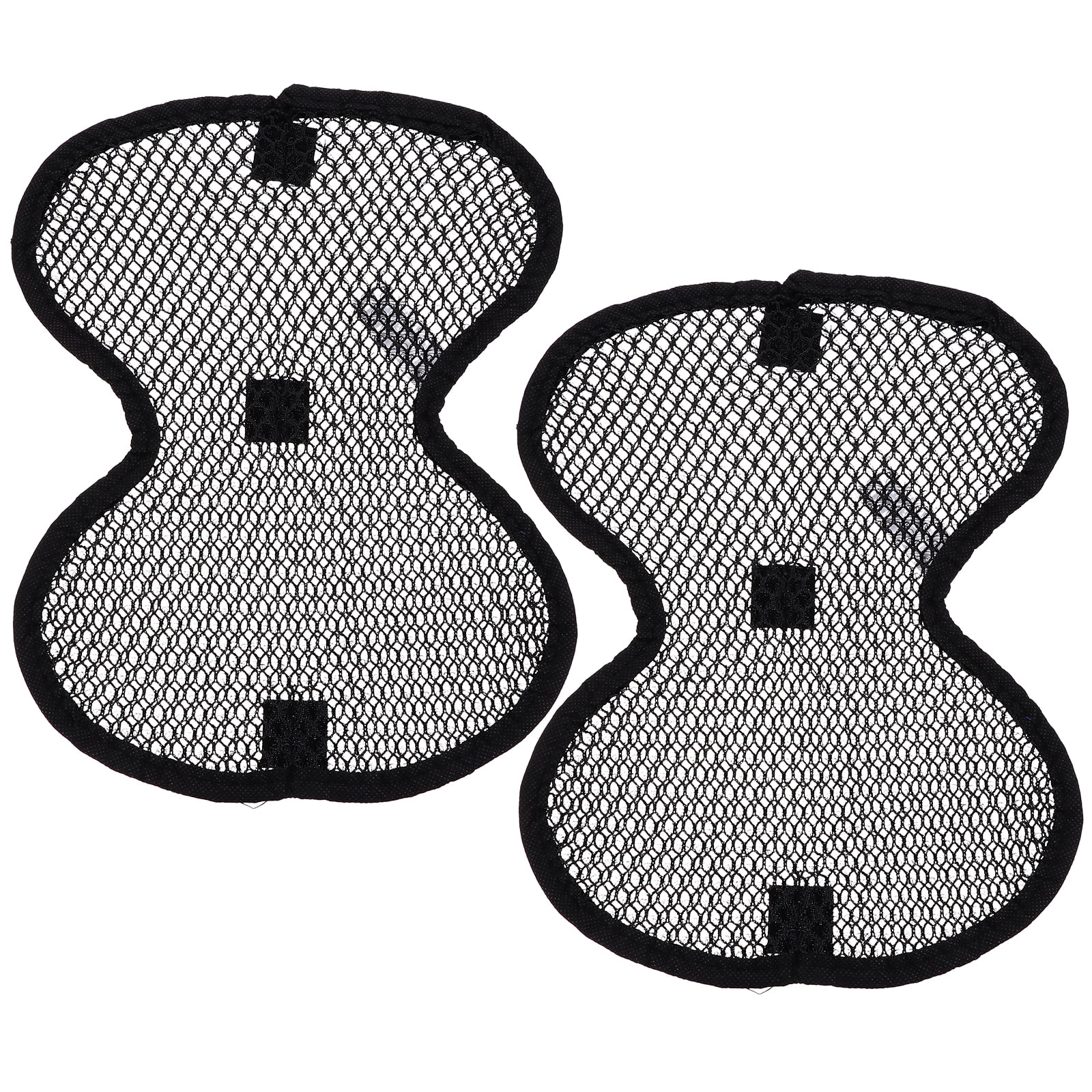 HEATSHAKING Net Cushion Black Motorcyclists Motorcycle Riding 2Set 11X8.1X0.2In