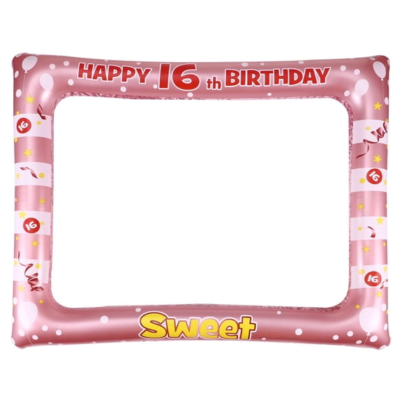 Masteelf Rose Gold Birthday Photo Frame Party Accessories for Taking Special Moments Pictures Plastic