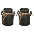 thumbnail image 1 of Myenne 2pcs Shabby Chic Flower Vase Rustic Can Galvanized Flower Bucket Metal Jug Pitcher with Handle Vintage Farmhouse Planter Centerpiece, 1 of 11