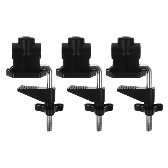 Myenne 3PCS Aluminum Alloy Table Lamp Clips Metal Desk Lamp Holder Universal Fixed Base Live Swing Arm Bottom Clip Accessories for Home Use Black