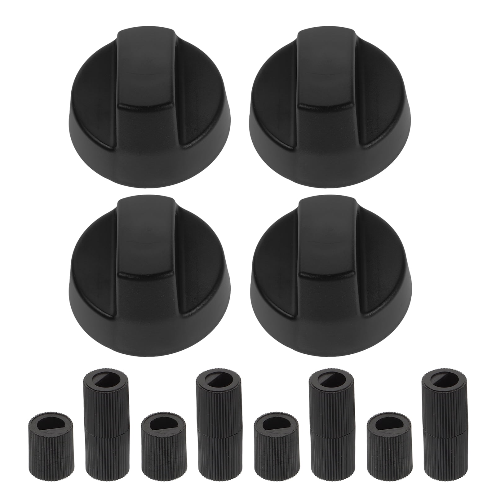 Black Universal Oven Control Knobs with Adapters, 4-Pack