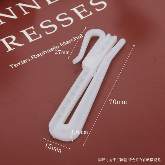 50pcs Plastic Pinch Pleat Hooks for Drapes Adjustable Curtain Hooks and Clips