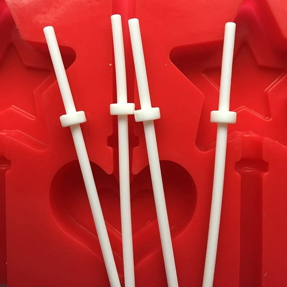 60pcs Plastic Lollipop Sticks for Candy Treats Cake Pops Dessert Bar Cookies