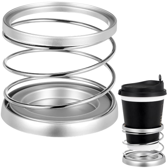 ifundom Plated Silver Steel Wire Spring Folding Drink Holder for Car Dashboard with Strong Adhesive Tape