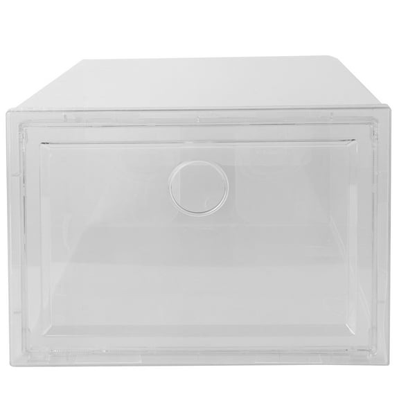 Myenne Drop Front Shoe Box Stackable Shoe Organizer Shoe Containers Shoes Display Storage Case Bin for Closet 34x18x25CM Transparent