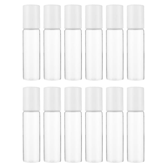 Myenne Essential Oil Roller Bottles 12 Refillable Roller Bottle Essential Oil Organizer for& Aromatherapy Oils for Travel Outdoors ( 5ml, Transparent )