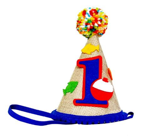 Masteelf Birthday Party Hat 1 Year Old Cone Hat with Pom Poms for Baby