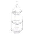 thumbnail image 1 of Myenne Hanging Fruit Basket 3 Tier Fruit Vegetable Stainless Steel Rack Basket with Hook Hanger Kitchen Storage Metal Basket Stand for Home Shop, 1 of 10