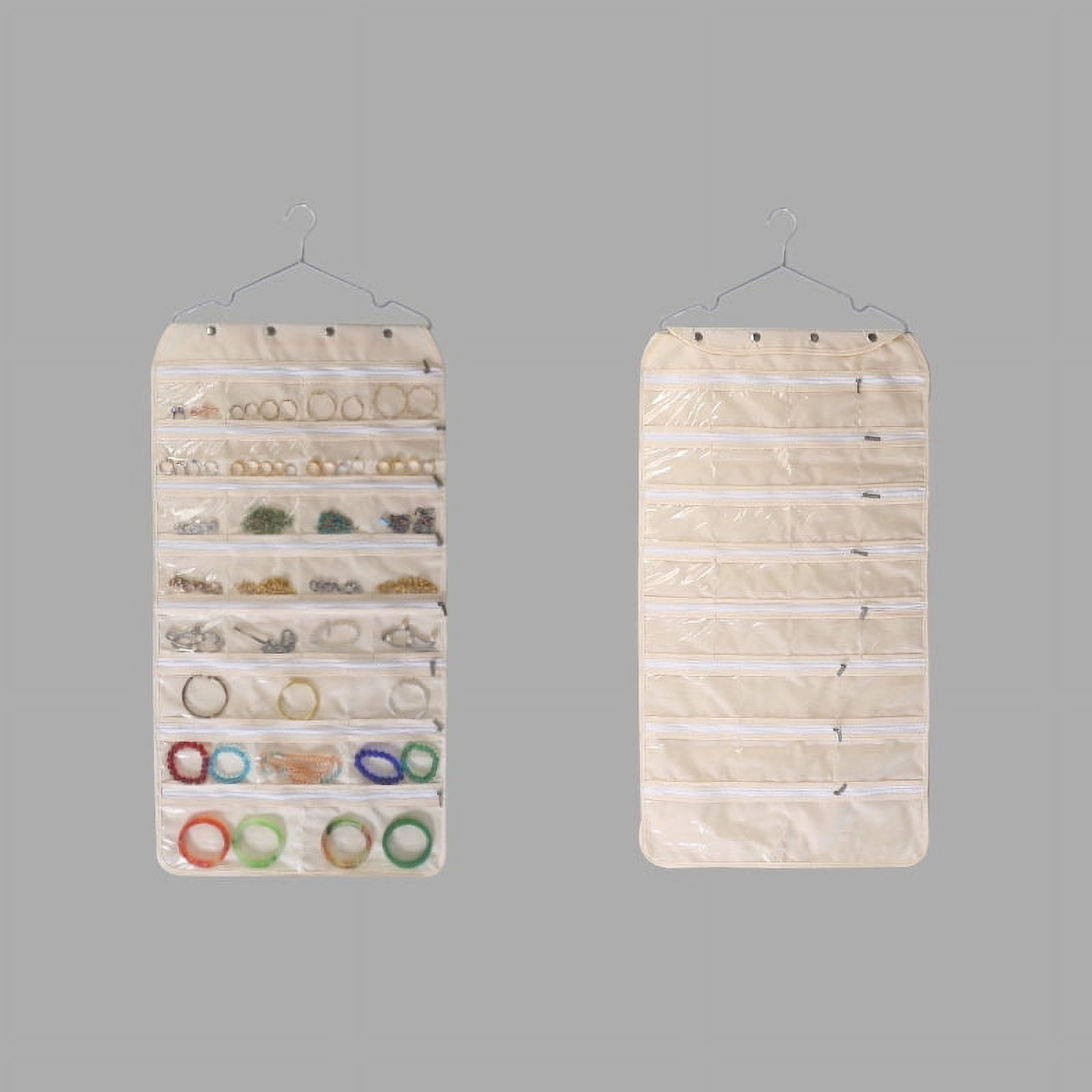 Masteelf Transparent Hanging Jewelry Organizer Storage Bag With Zipper For Necklaces Earrings And Bracelets Portable Closet Door Organizer