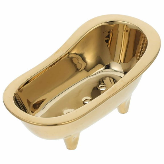 Myenne Soap Dish Ceramic Drain Soap Holder Bathtub Shape Soap Tray For Sponge Shower Bathroom Bar Kitchen Camping Outdoor Gym